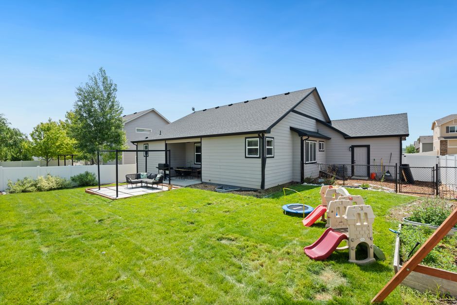Peaceful suburban backyard
